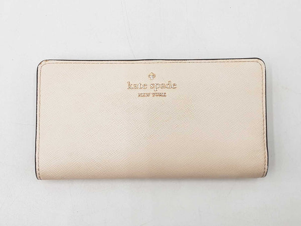 Kate Spade Madison Large Slim Wallet In Meringue Saffiano Leather Fw0625lxdu