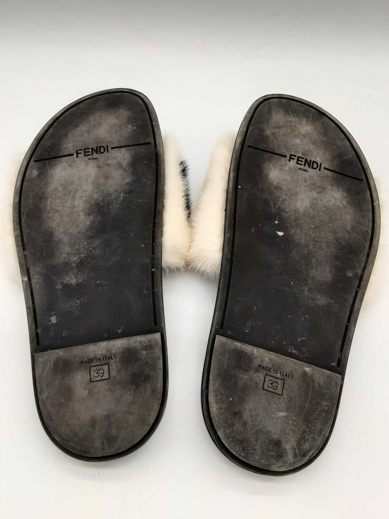 Fendi Logo Minky Blue Rubber Slides Size Eu 39 Do1124wxzde