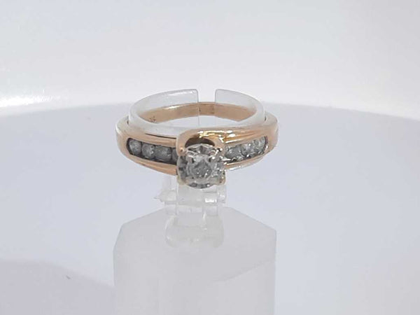 0.55 Cttw Diamond 10k Yellow Gold Ring 3.1 Grams Size 6.5 Aa0725lixsa