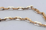 18k Two Tone Gold Mariner Link Chain Necklace 10.5 Grams 24 Inch Eb0726eoxsa