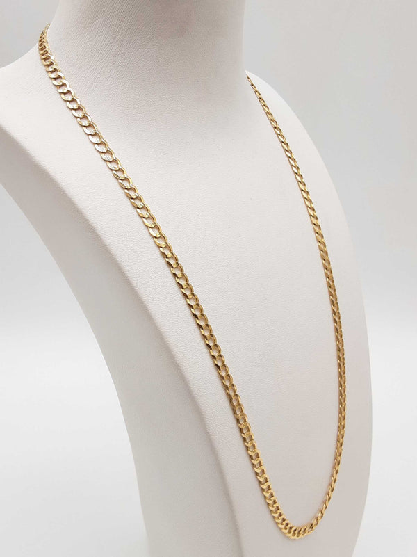 14k Yellow Gold 13.6g Concave Curb Chain 22.5 In Do0625irxde