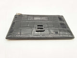 Balenciaga Crocodile-embossed Hourglass Zip Card Wallet Fw1224lrxsa