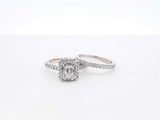 1.58 Cttw Diamond & 14k White Gold Bridal Set 6.4 Grams Size 5.5 Fw1224loxzdu