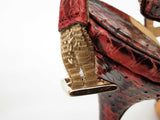 Jimmy Choo Red Python Printed Snakeskin Leather Heels Size Eu 40 Do0826lxzde
