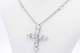 Diamond Cross Pendant & Diamond Necklace In Platinum 10 Grams 20 Inch Eb0326lrxzdu
