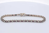 Diamond & Red Gemstone Bracelet In 10k Yellow Gold 8.2 Grams 7 Inch Eb1124lcxsa