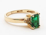 Synthetic Emerald 14k Yellow Gold 3.2g Ring Size 7.25 Do0626oexde