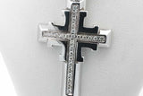 0.52cttw Diamond Cross Pendant Necklace 14k White Gold 35.5g 23.5in Eb1026lrxzsa