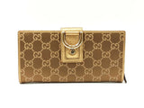Gucci Timeless Gg Supreme Bronze & Gold Canvas Continental Wallet Fw0725crdu