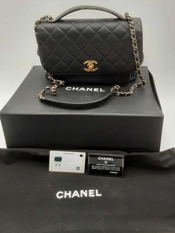 Chanel Quilted Caviar Business Affinity Flap Shoulder Bag Aa1124oxxzsa