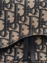 Christian Dior Oblique Jacquard Saddle Pouch With Chain Eb0226rxzsa