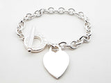 Tiffany & Co. Heart Tag Toggle Bracelet In Sterling Silver 35.8 Grams 8 Inch Fw0726lxzdu