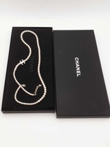 Chanel Cc Faux Pearl Long Necklace 74.8 Grams 35-37 Inches Eb0826wrxsa