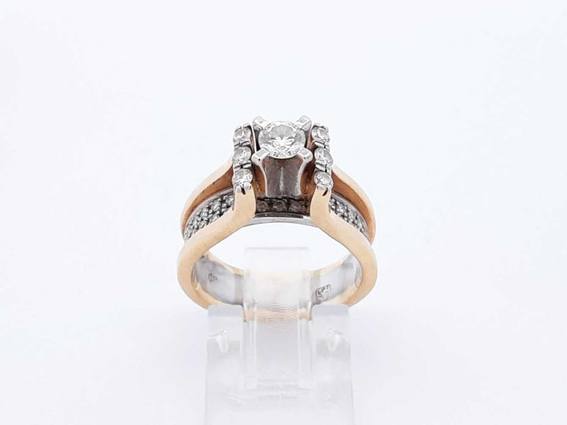 0.83 Cttw Diamond & Two-tone 14k Yellow Gold Ring 7.7 Gram Size 6.25 Fw0925rxzdu