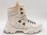 Gucci Flashtek White Fur Lined Sneakers Size It 38.5 Do1224loxde