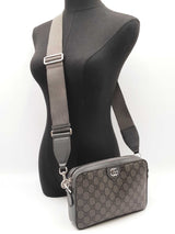 Gucci Ophidia Crossbody In Graphite & Ebony Gg Supreme Coated Canvas Fw0126rxzdu