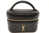 Yves Saint Laurent Quilted Black Leather Gaby Mini Vanity Case Eb1225exzde