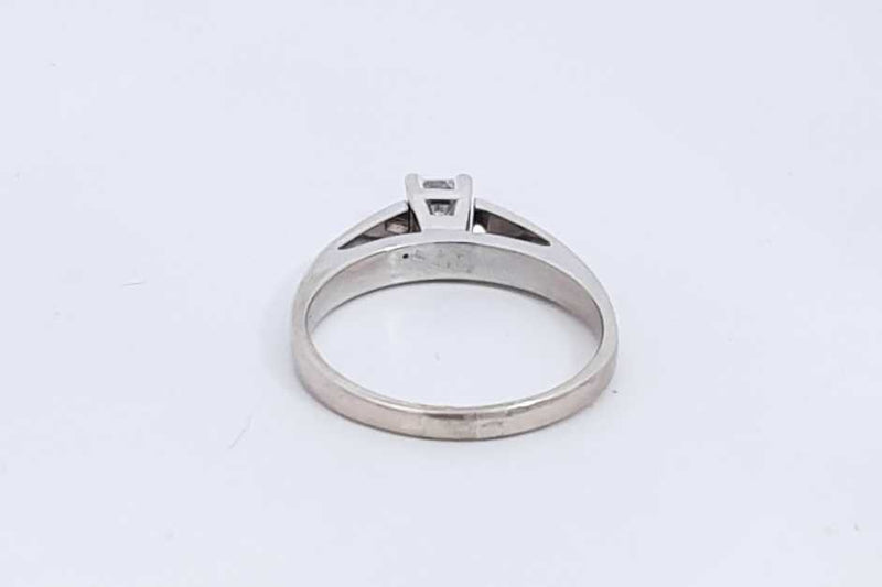 Approx. 0.05ctw Princess Cut Diamond Ring 14k White Gold 2.9g Size 6 Eb1024exsa