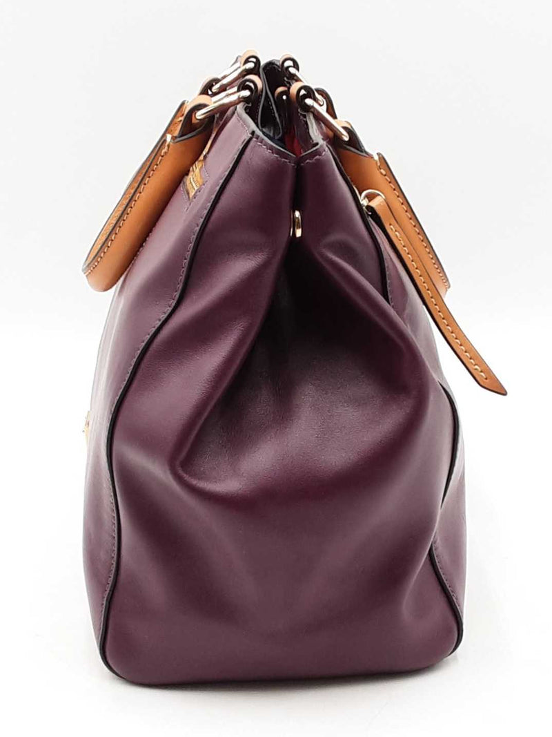 Dooney & Bourke Purple Leather Satchel Shoulder Bag Eb1025rxdu