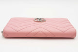 Gucci Pink Quilted Chevron Leather Marmont Continental Wallet Eb0126lrxsa
