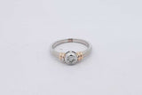 0.13ctw Diamond Bezel Set Ring In 14k White Gold 3.3 Grams Size 6.5 Eb0626orxsa