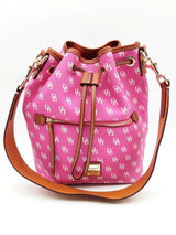 Dooney & Bourke Gretta Drawstring Pink Logo Bucket Bag Do0824rxde