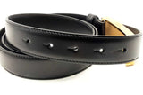 Versace Black Leather Belt With Gold Tone Liscense Plate Style Buckle Eb225lxzsa