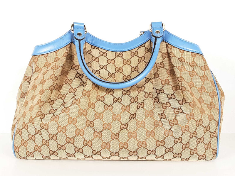 Gucci Beige And Blue Gg Monogram Sukey Tote Bag Sd0626wzxde – Max Pawn