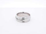 O.99 Cttw Channel-set Diamond & 14k White Gold Band 7.4 Grams Size 8 Fw0425wzxdu