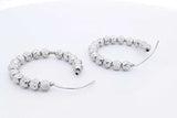 14k White Gold Bead Hoop Earrings 6.9 Grams Eb1024oixsa