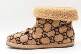 Gucci Gg Monogram Fria Horsebit Wool & Shearling Ankle Boots Size 40 Eb1225lordu