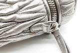 Miu Miu Metalic Silver Leather Micro Crossbody Bag Eb0126cxzde