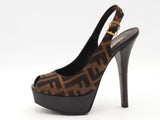 Fendi Fendi Fendista Zucca Heel Brown Size 37.5 Aa0826rzsa
