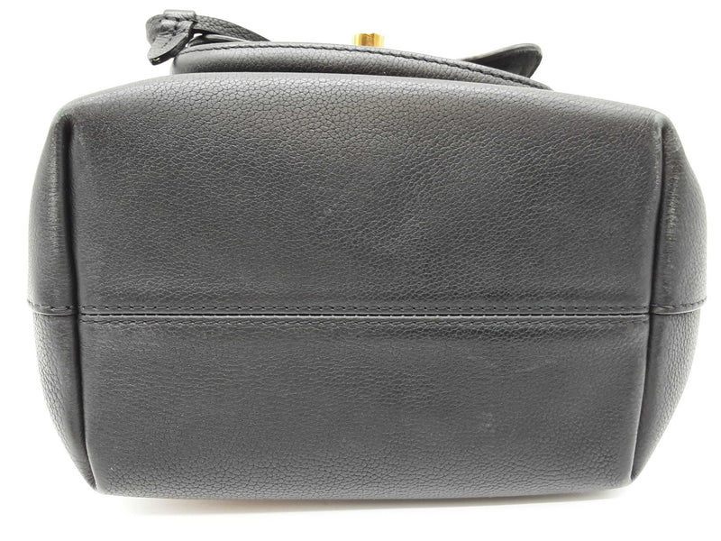 Louis Vuitton Lockme Black Leather Bucket Bag Do0425sxzde