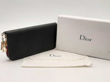 Christian Dior Diorissimo Leather Zip Around Wallet Black Aa0325orzsa