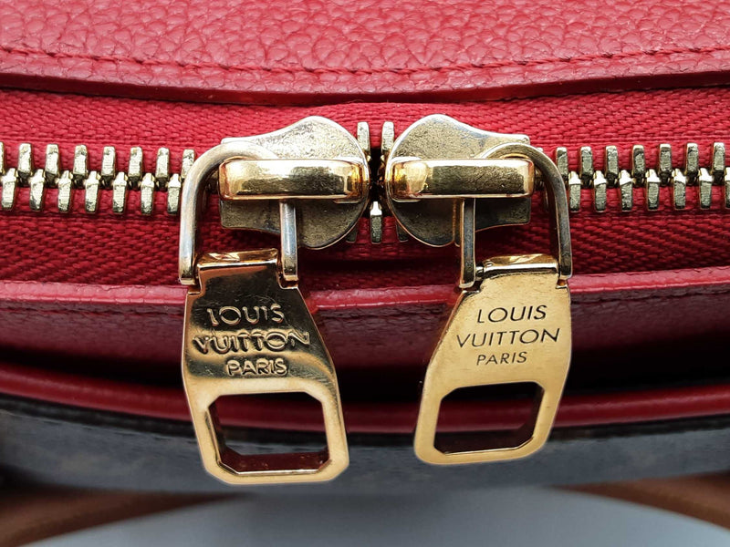 Louis Vuitton Pallas Mm Brown Monogram Cerise Red Handbag Sd0825pzxsa