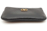 Valentino Garavani Vlogo Signature Leather Key Ring Pouch Wallet Eb1125lxzde