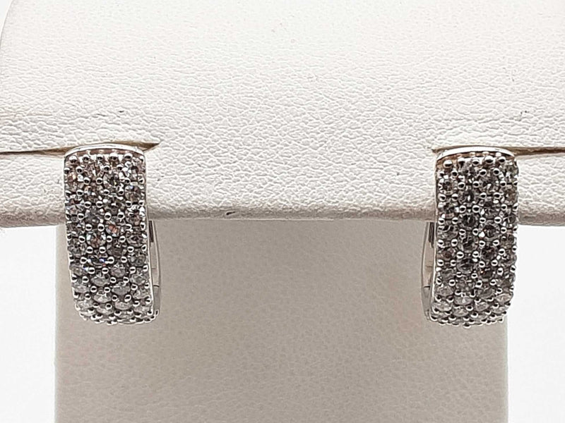 0.70 Cttw Lab Grown Diamonds 0.925 Silver 3.9g Hoop Clasp Earrings Do0525srde