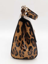 Dolce & Gabbana Leopard Print Patent Leather Top Handle Sicily Bag Sd0825rzxsa