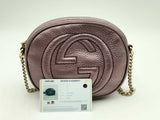 Gucci Metallic Pebbled Calfskin Mini Soho Chain Bag Hs0824wxzsa