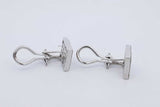 3.2cttw Princess Cut Diamond Stud Omega Back Earrings 14k White Gold Eb0426ixzdu