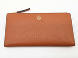 Tory Burch Blake Brown Pebbled Leather Slim Long Wallet Clutch Do0726lrde