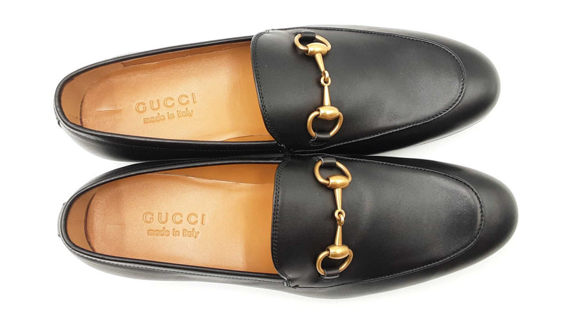 Gucci Jordaan Horsebit Black Leather Loafers Us Size 6.5 Fw0525lrzdu