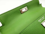 Hermes Mini Kelly Tricolor Green Gray Epsom Palladium Hardware Bag Do0925oxzxzde