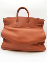 Hermes Birkin Hac 50 Gold Brown Clemence Brass Duffle Bag Do0823lwrxzde