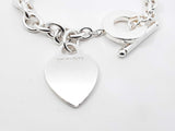 Tiffany & Co. Heart Tag Toggle Bracelet In Sterling Silver 35.8 Grams 8 Inch Fw0726lxzdu