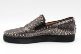 Christian Louboutin Pik Boat Spikes Textured Metallic Sneakers Sz 40 Eb0926lxzsa