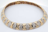 18k Two Tone Gold Diamond Omega Chain Necklace 102.8 Grams 16 Inch Eb0426cxxzsa
