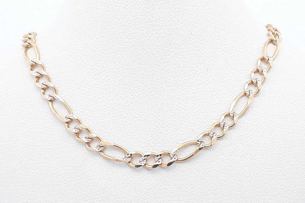 14k Yellow Gold Figaro Chain Necklace 7.8 Grams 20 Inch Eb0125wsrsa