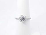 1.48 Cttw Diamond & 18k White Gold Halo Ring 3.4 Grams Size 7.5 Fw0926loxzdu